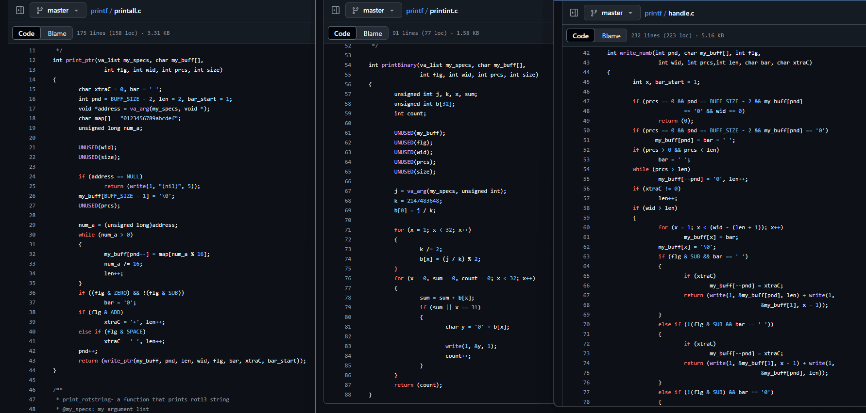 Custom _printf function